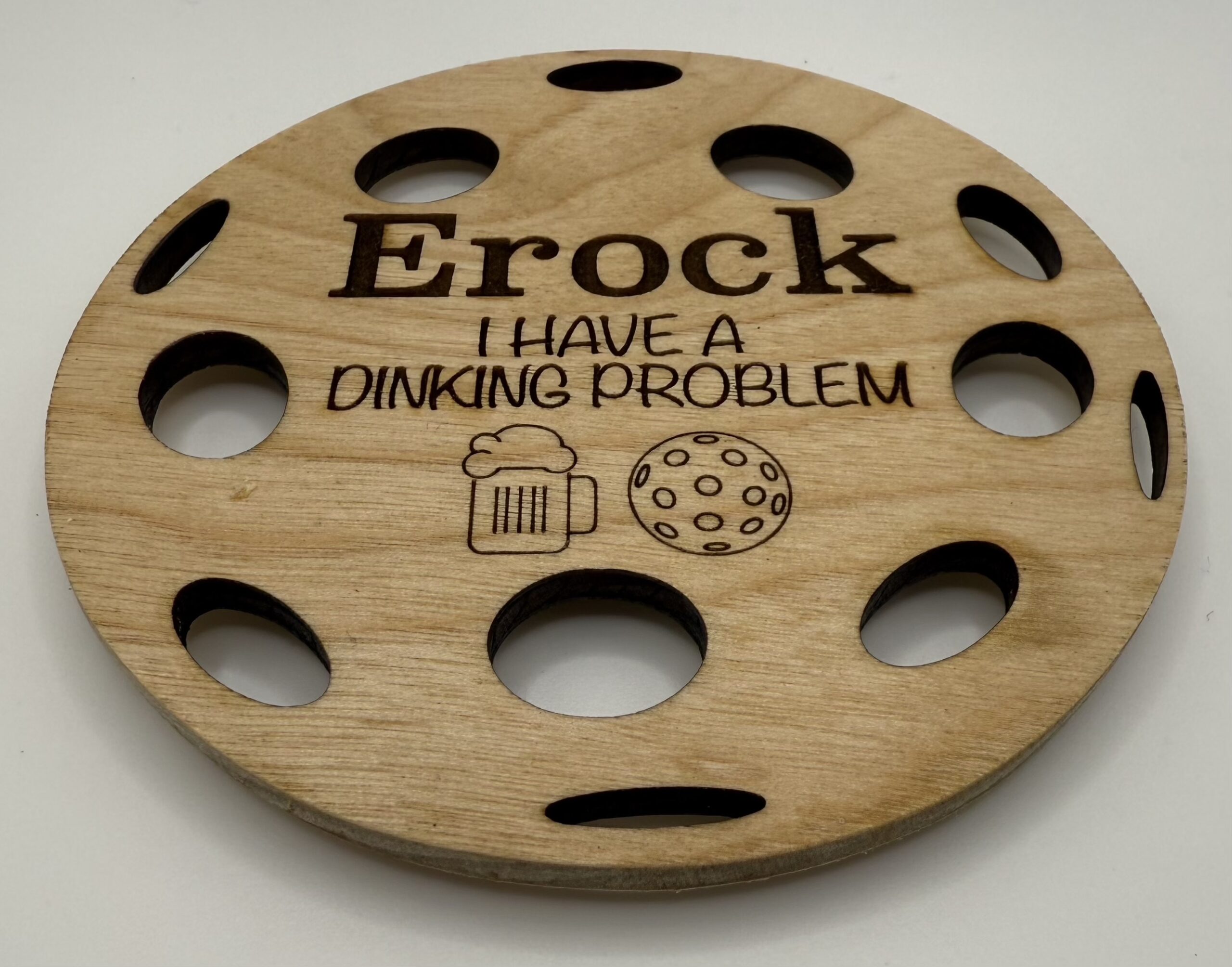 Pickleball - Wood Coasters – Custom - Set of 4 - Round - Image 6