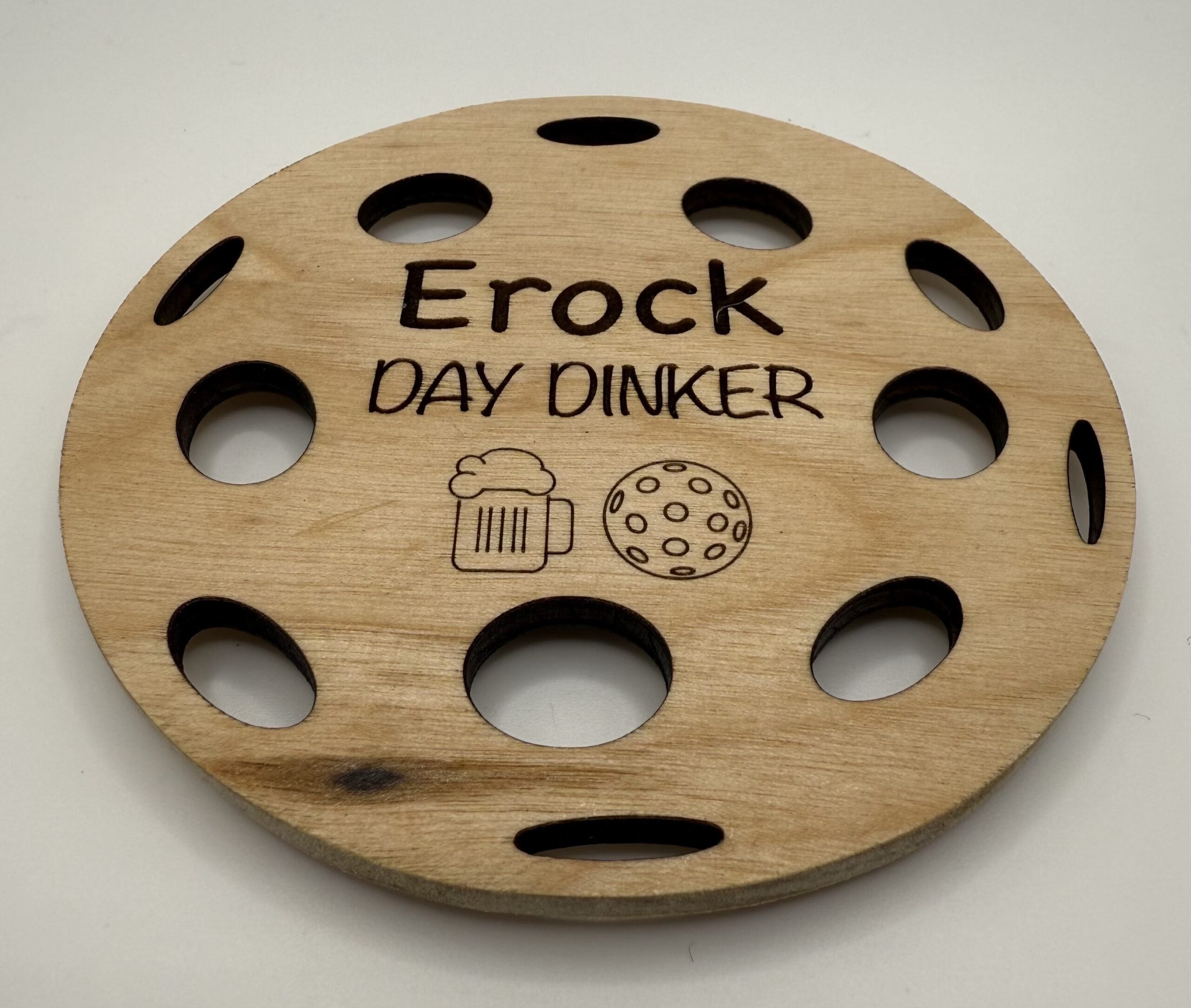 Pickleball - Wood Coasters – Custom - Set of 4 - Round - Image 5