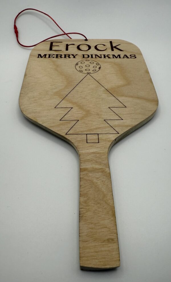 Pickleball  - Wood Ornaments - Custom - Set of 2 - Paddle - Image 7