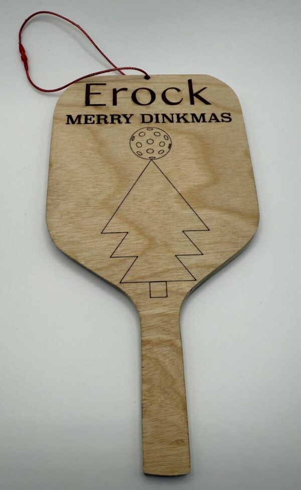 Pickleball  - Wood Ornaments - Custom - Set of 2 - Paddle - Image 6