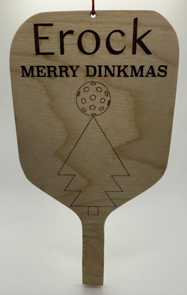 Pickleball  - Wood Ornaments - Custom - Set of 2 - Paddle - Image 5