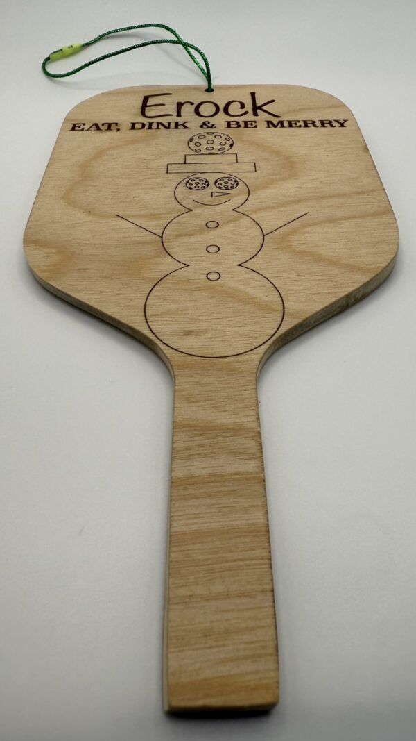 Pickleball  - Wood Ornaments - Custom - Set of 2 - Paddle - Image 4