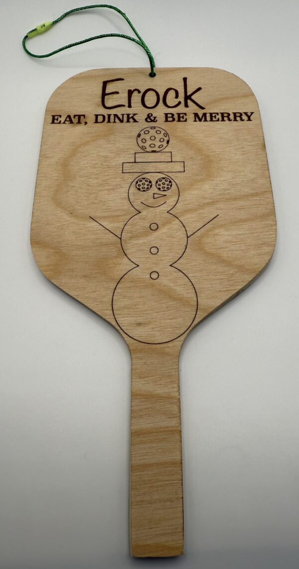 Pickleball  - Wood Ornaments - Custom - Set of 2 - Paddle - Image 3