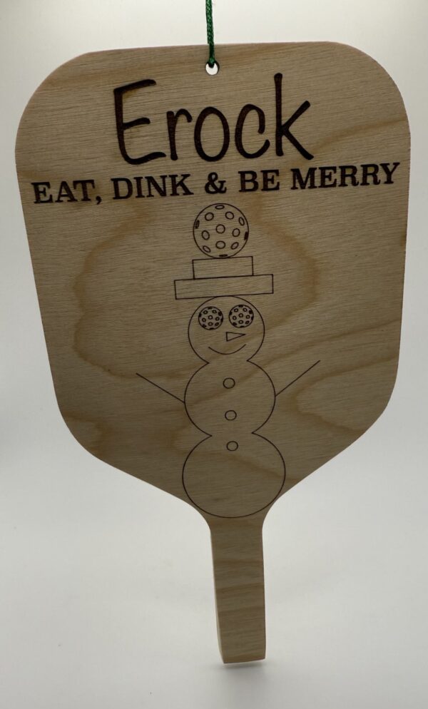 Pickleball  - Wood Ornaments - Custom - Set of 2 - Paddle - Image 2