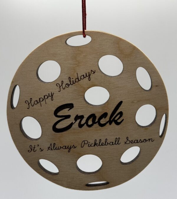 Pickleball  - Wood Ornaments - Custom - Set of 2 - Round - Image 2