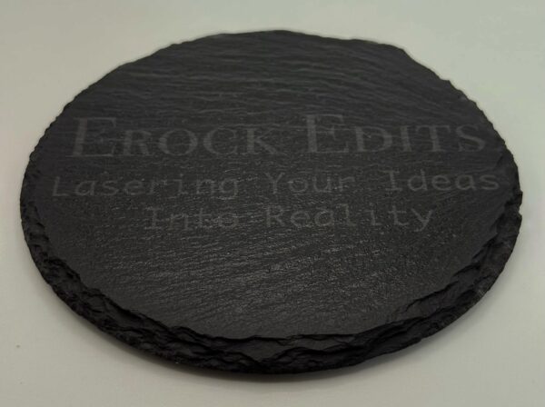 Slate Coasters – Custom - Set of 4 - Round - Text Only