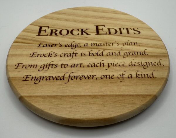 Wood Coasters – Custom - Set of 4 - Round - Text Only