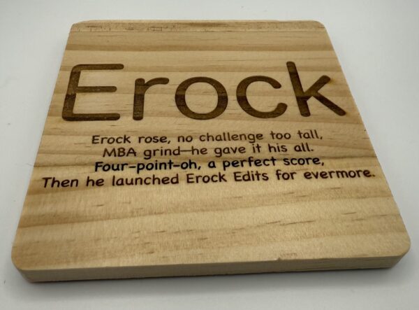 Wood Coasters – Custom - Set of 4, Square - Text Only