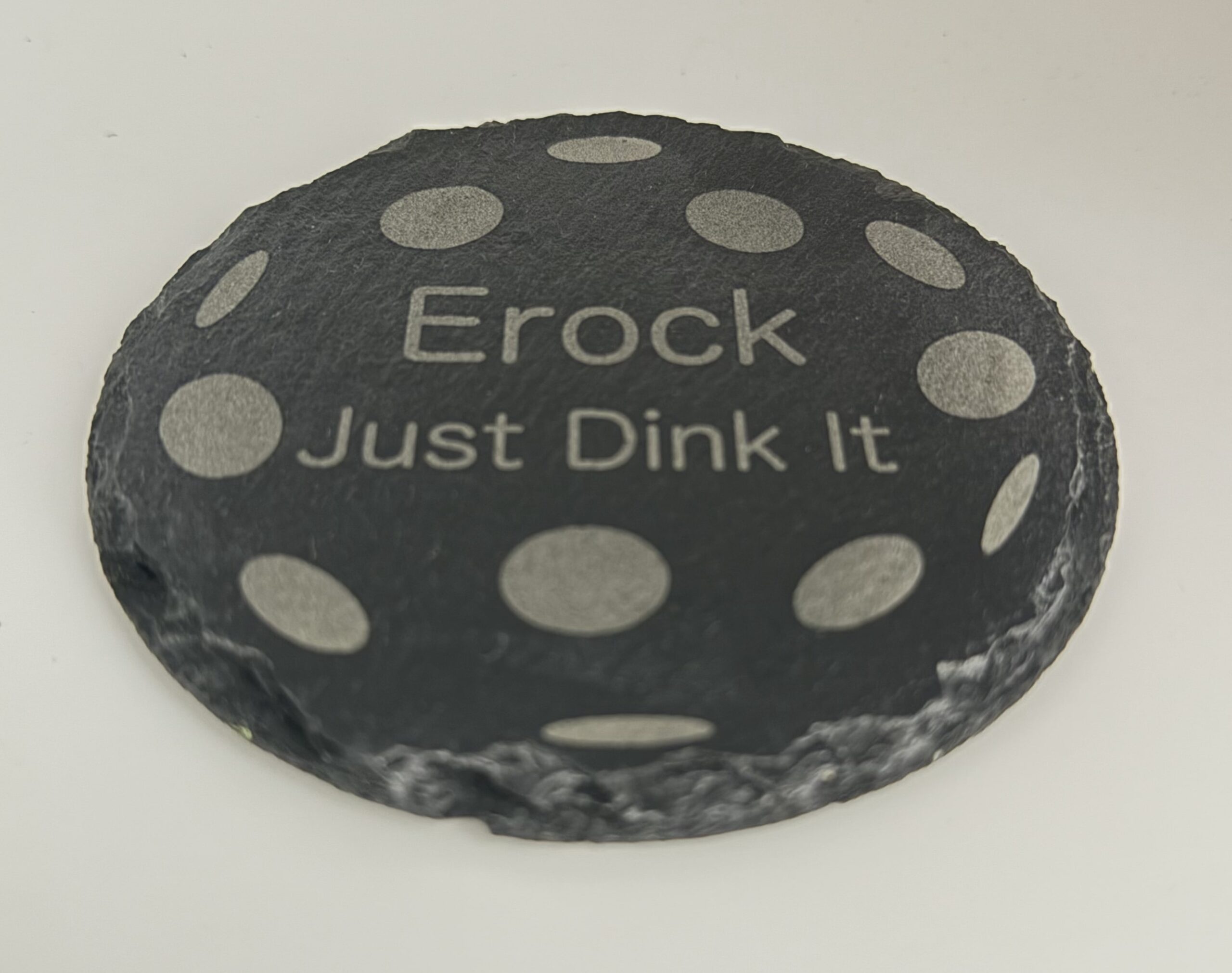 Pickleball - Slate Coasters – Custom - Set of 4 - Round - Image 5