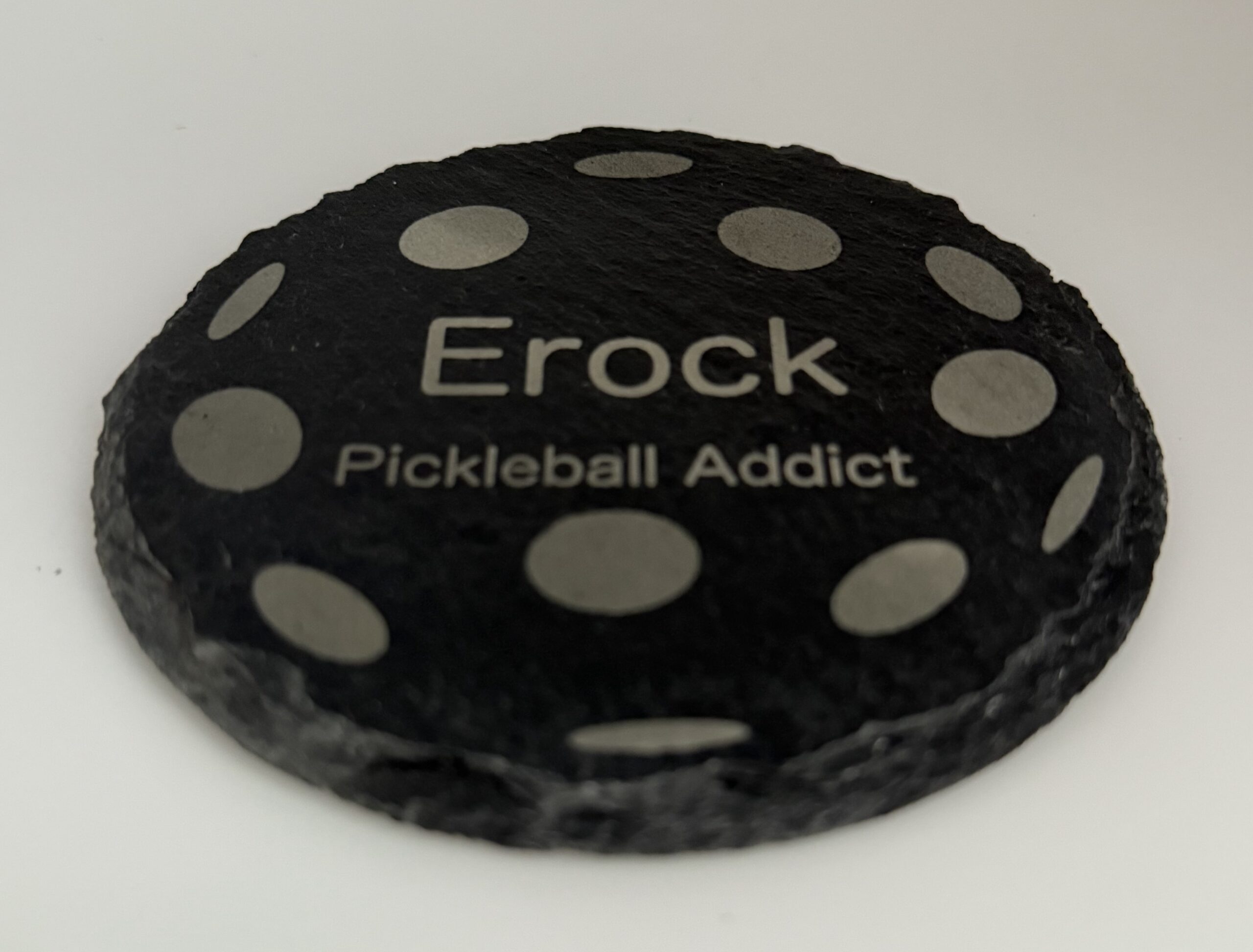Pickleball - Slate Coasters – Custom - Set of 4 - Round - Image 4