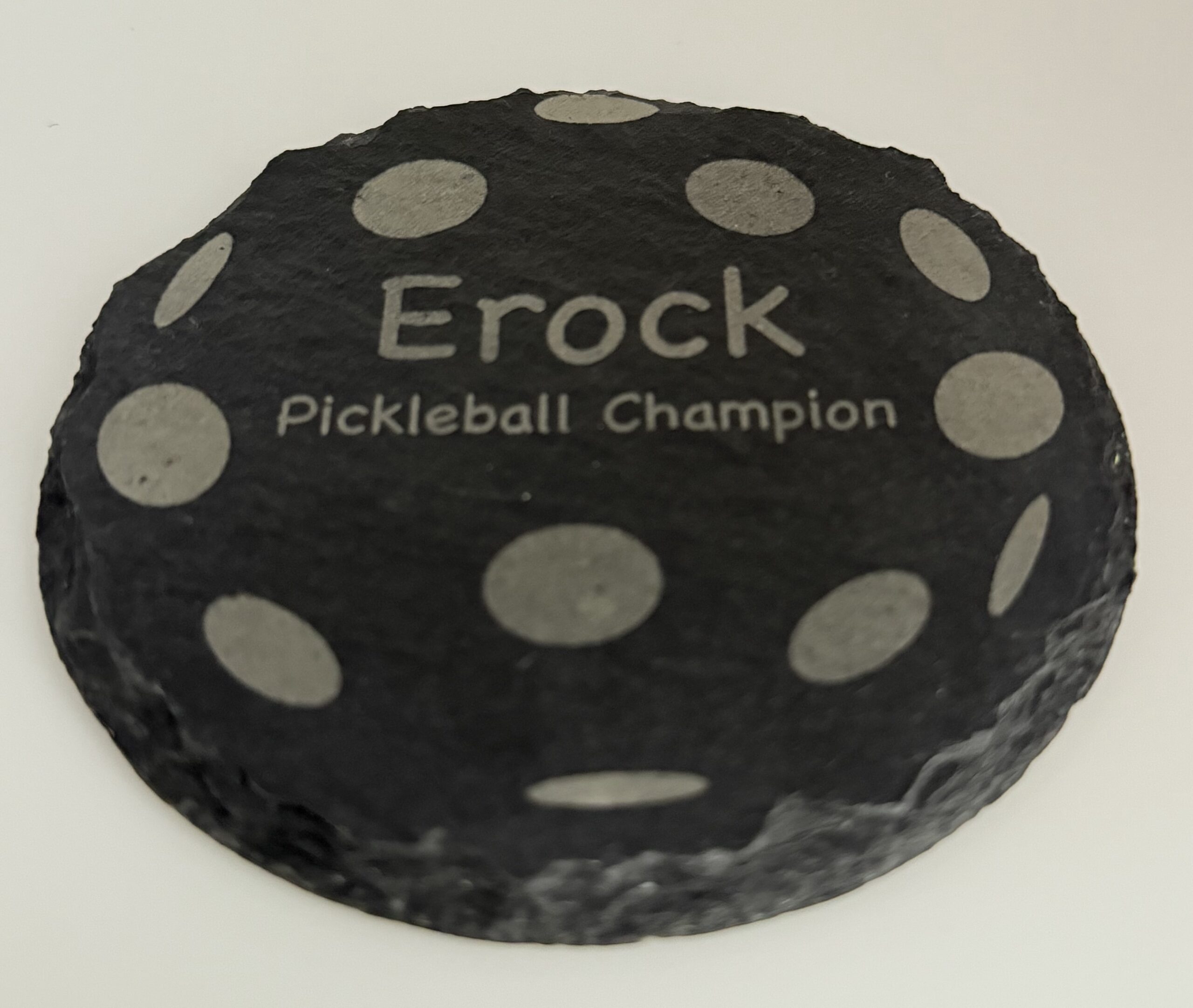 Pickleball - Slate Coasters – Custom - Set of 4 - Round - Image 3