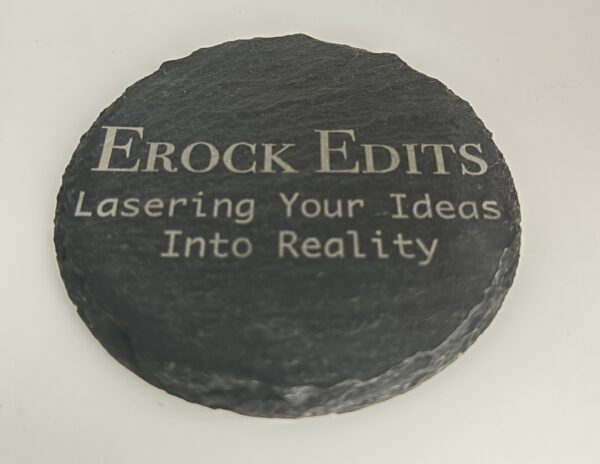 Slate Coasters – Custom - Set of 4 - Round - Text Only