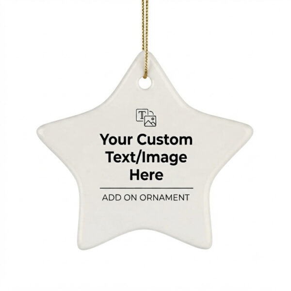 Custom Sublimation Ceramic Star Ornament – 3" x 3"