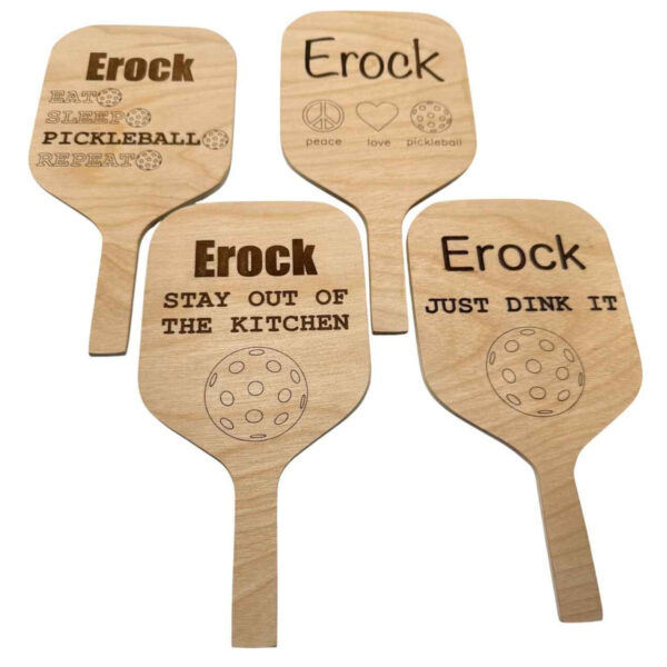 Pickleball Wood Coasters – Custom Set of 4 – Paddle