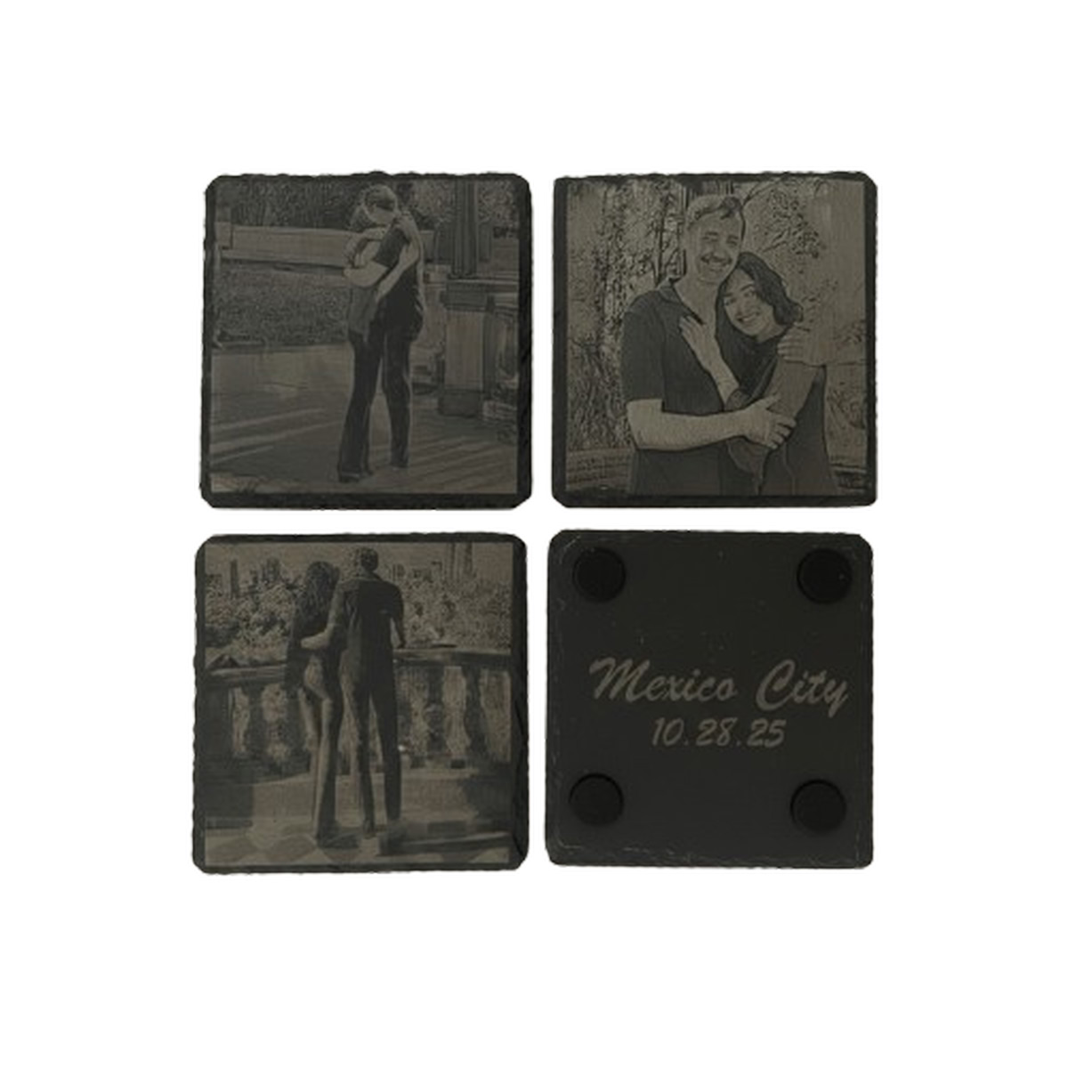 Slate Coasters – Custom Set of 4 – Square (Photo on Each) - Image 3
