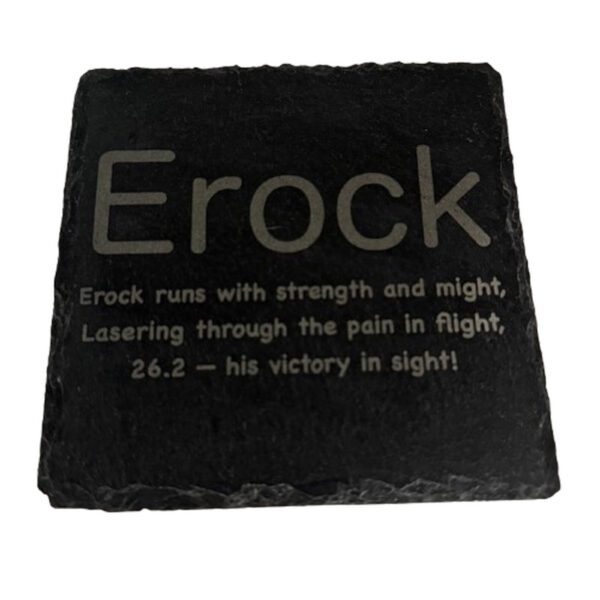 Slate Coasters – Custom Set of 4 – Square (Text Only)