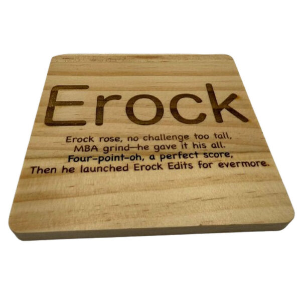 Wood Coasters – Custom Set of 4 – Square (Text Only)
