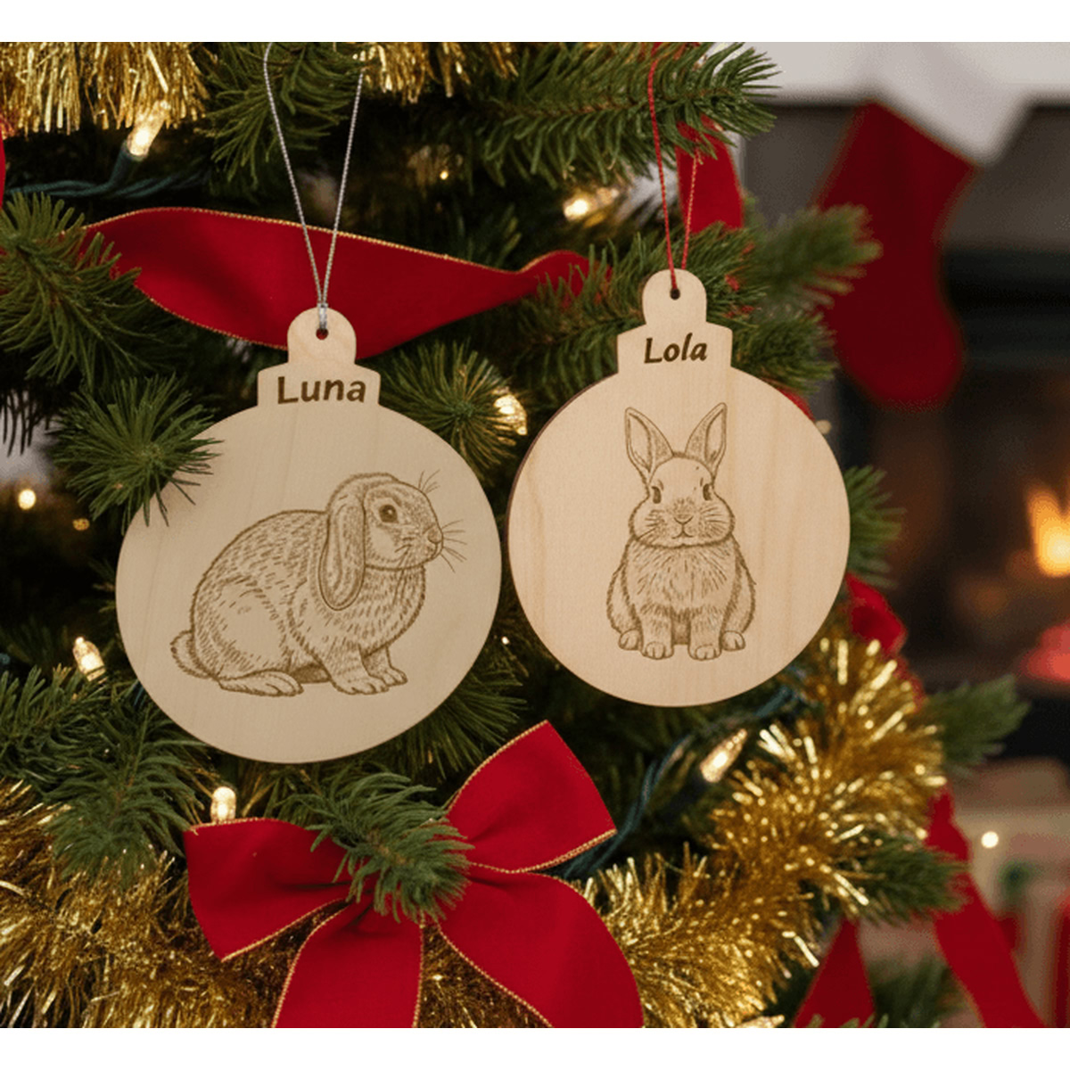 Wood Ornaments – Custom Set of 2 – Round - Image 2