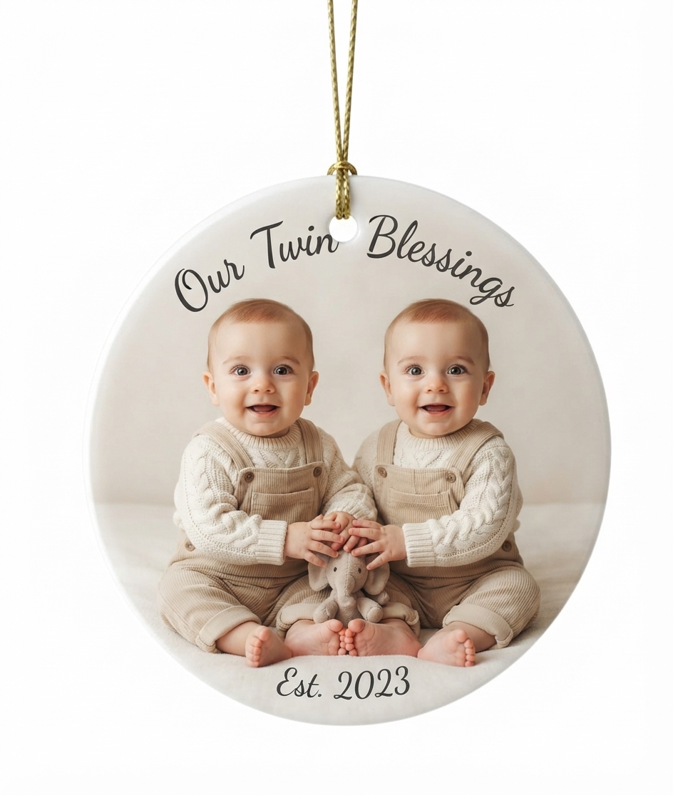 Custom Sublimation Ceramic Heart Ornament – 3" x 3" Circle - Image 2