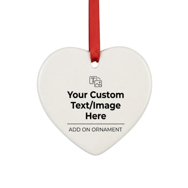 Custom Sublimation Ceramic Heart Ornament – 3" x 3"